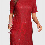 Евира - Мини рокля с лъскава и удобна кройка