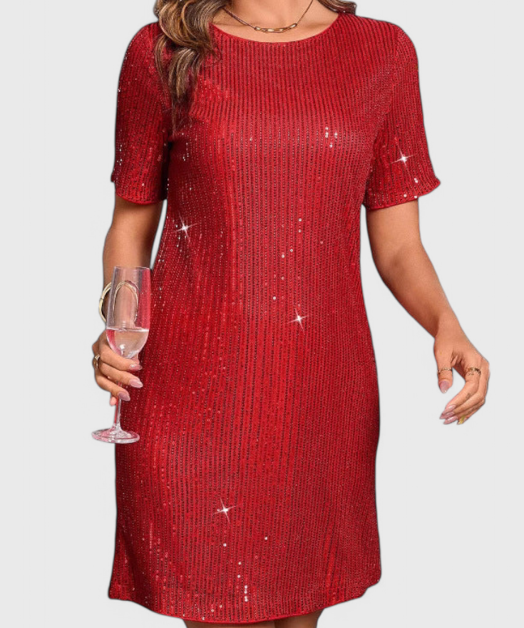 Евира - Мини рокля с лъскава и удобна кройка