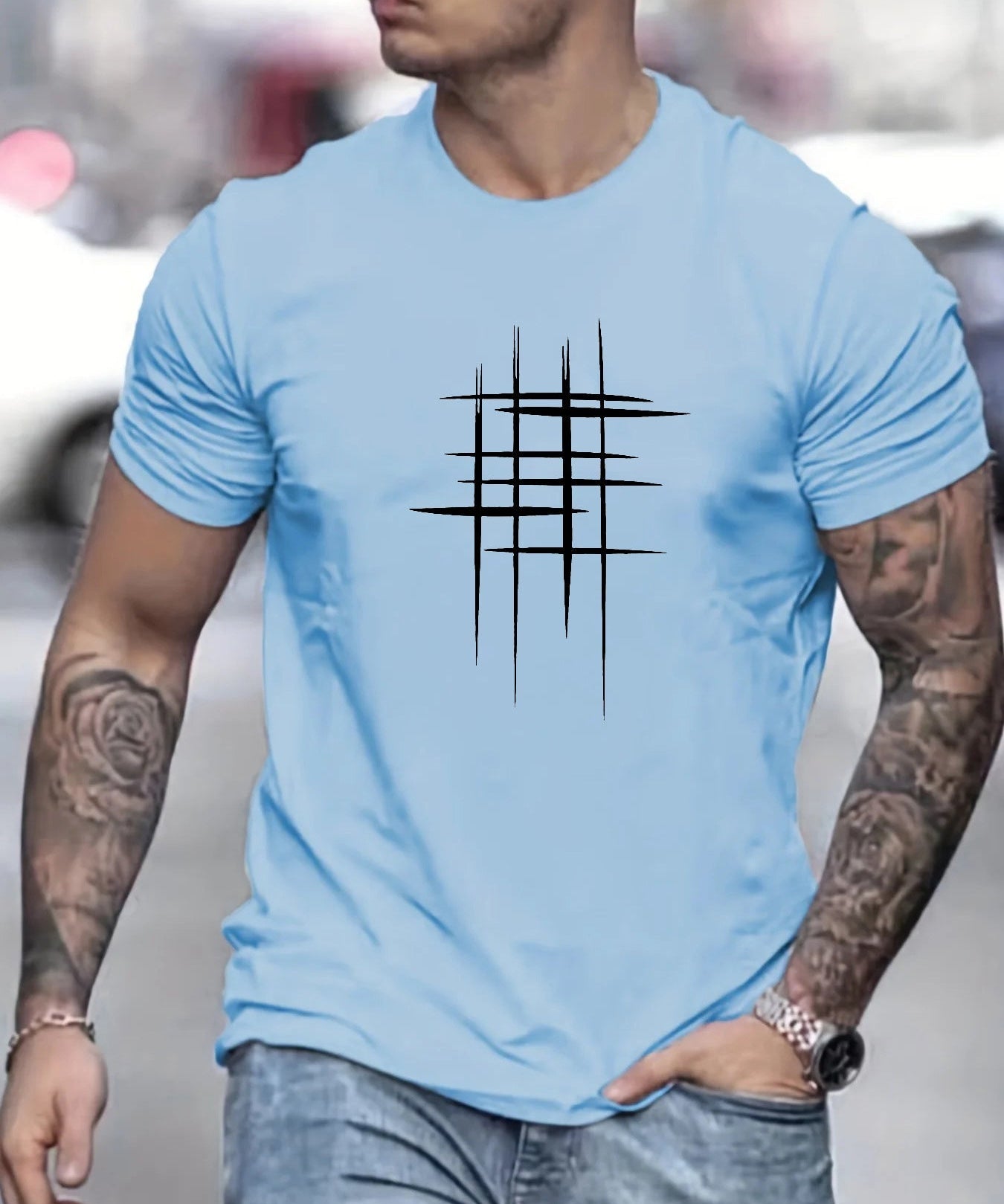 Валвис - Стилен тениска с кръгло деколте и графичен принт