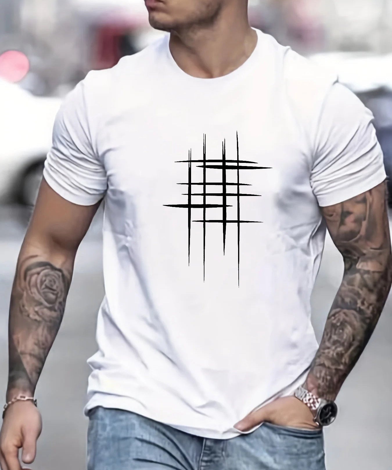 Валвис - Стилен тениска с кръгло деколте и графичен принт