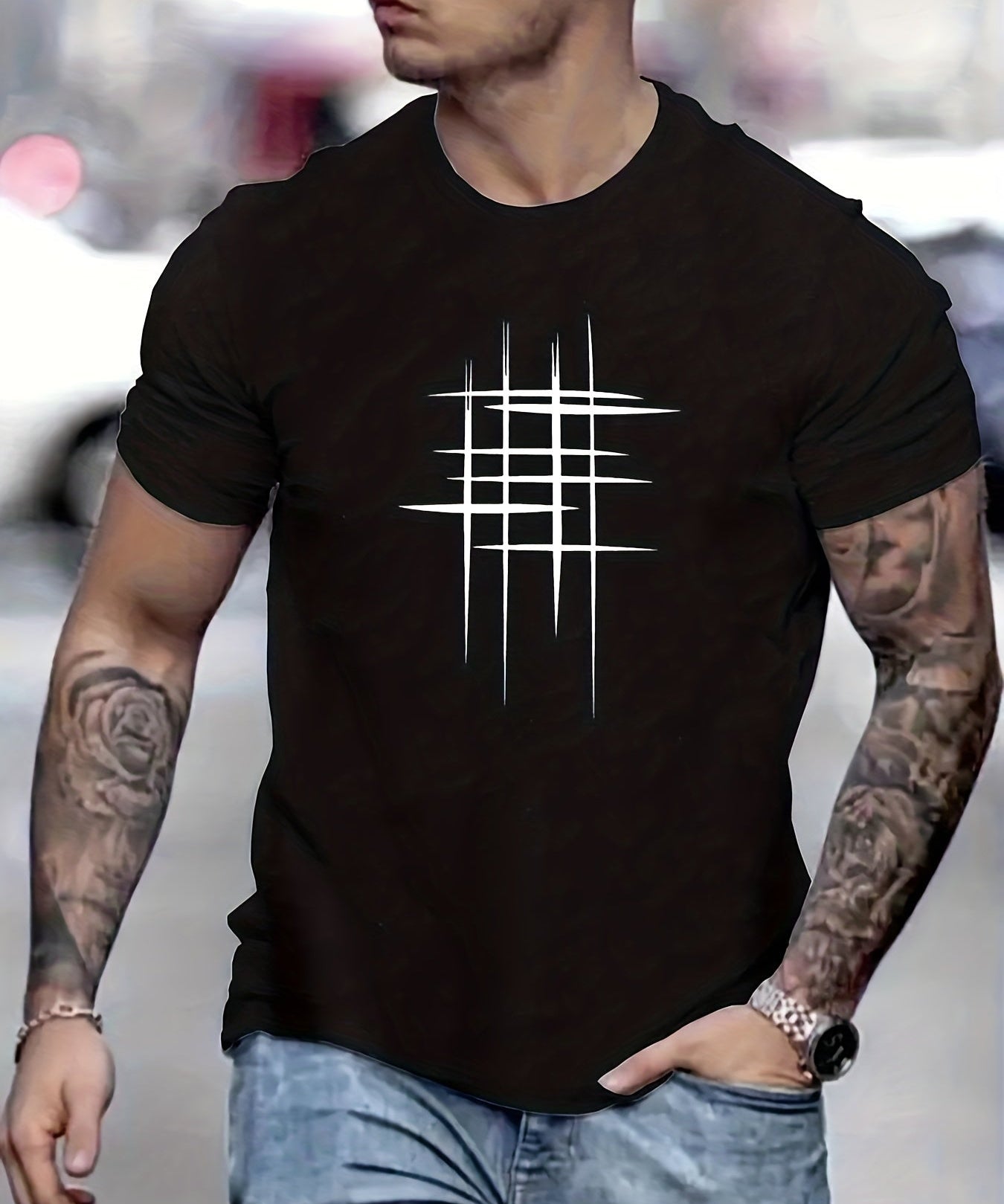 Валвис - Стилен тениска с кръгло деколте и графичен принт