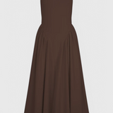 Залина - Миди рокля с квадратно деколте