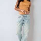 Елил - Светъл деним с широки крачоли