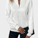 Бранислава - Дамски плетен пуловер с цип