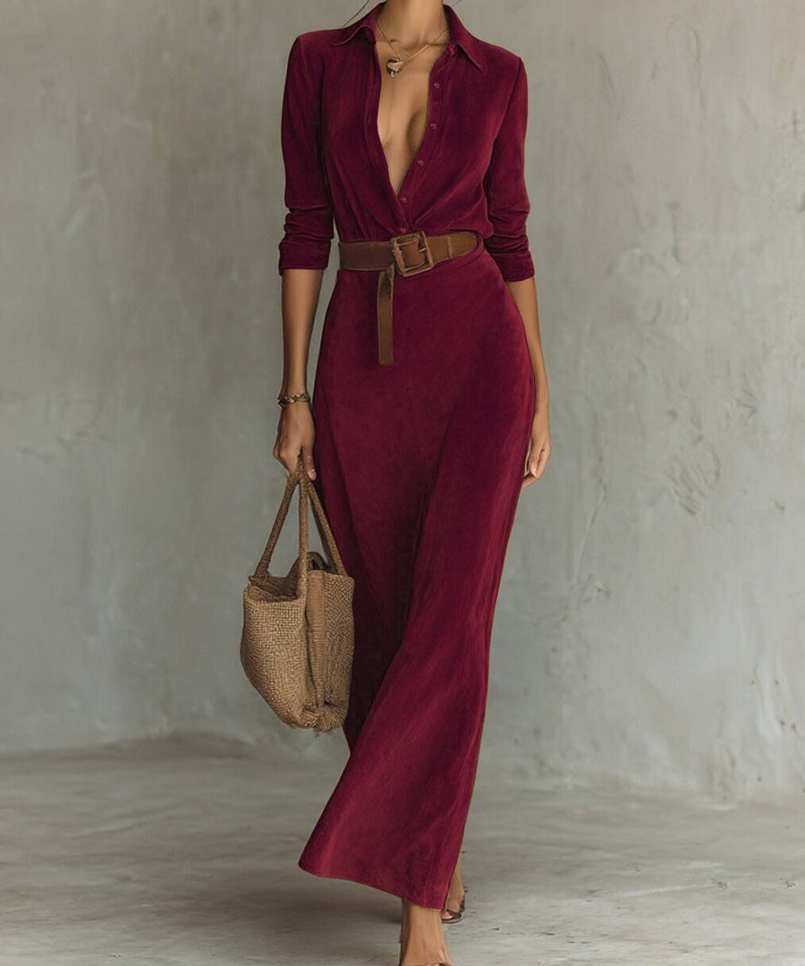 Дана – Макси рокля от велур - Макси рокля от велур