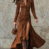 Виолета – Дълга рокля с волани