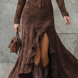 Виолета – Дълга рокля с волани