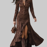 Виолета – Дълга рокля с волани