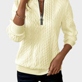 Бранислава - Дамски плетен пуловер с цип