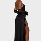 Елида - Макси рокля с едно рамо и висок цеп