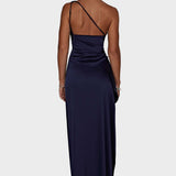 Елида - Макси рокля с едно рамо и висок цеп