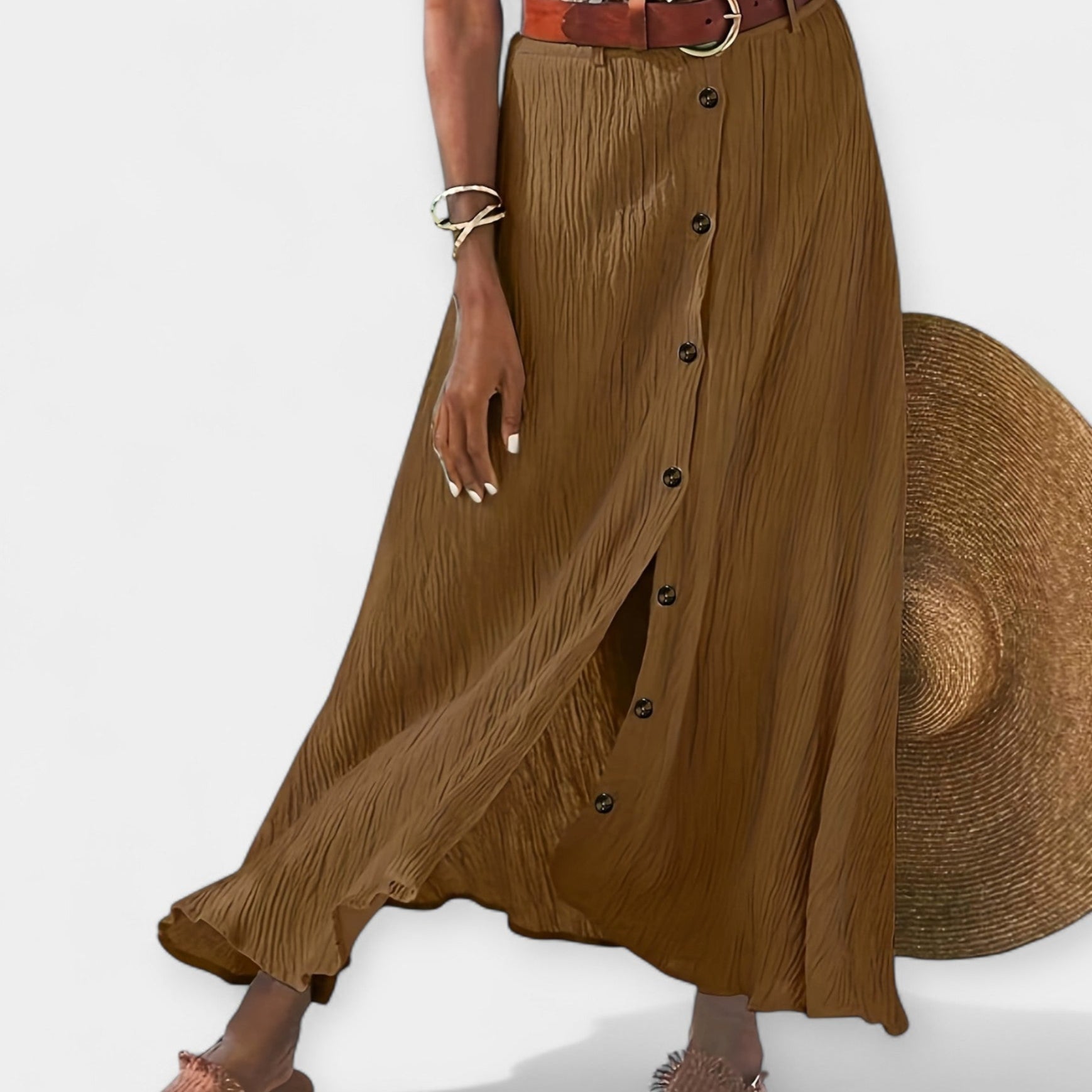 Вилария - Полупрозрачна Миди Поличка с Разцепка