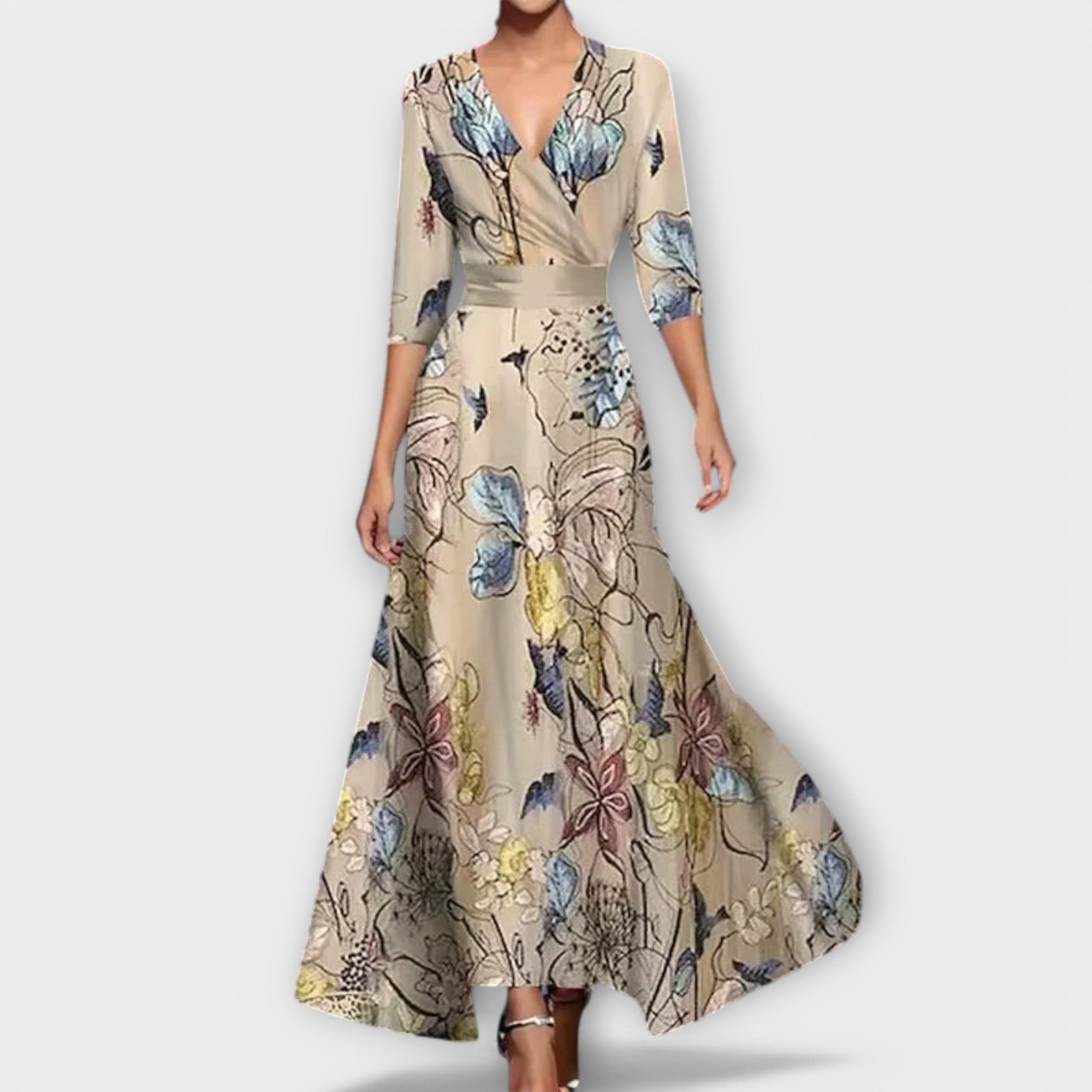 Жанета - Дамска рокля с елегантни ръкави