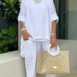 Златкор - Дамски небрежен комплект плюс размер от памучна смес