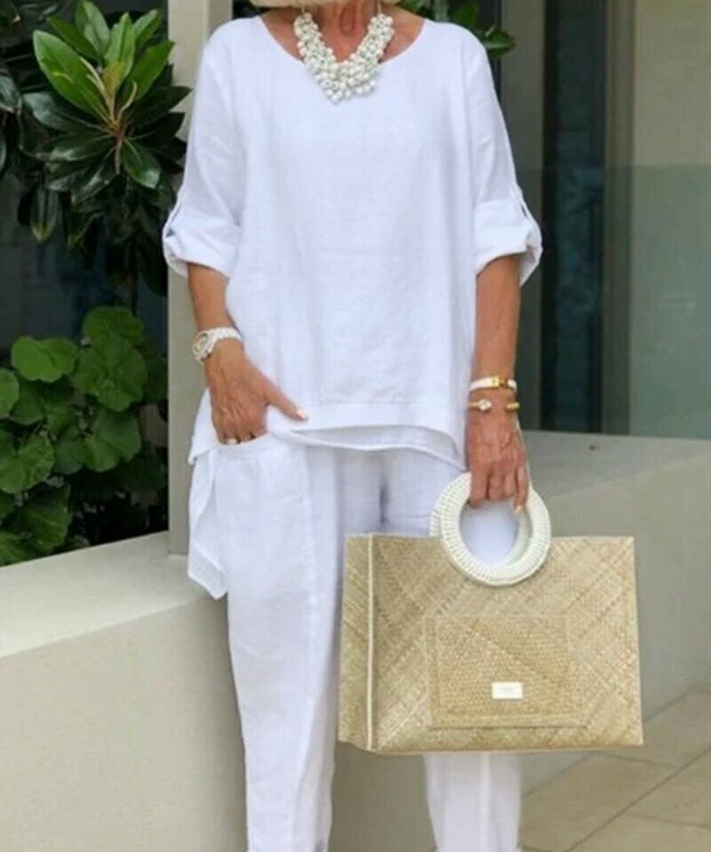 Златкор - Дамски небрежен комплект плюс размер от памучна смес