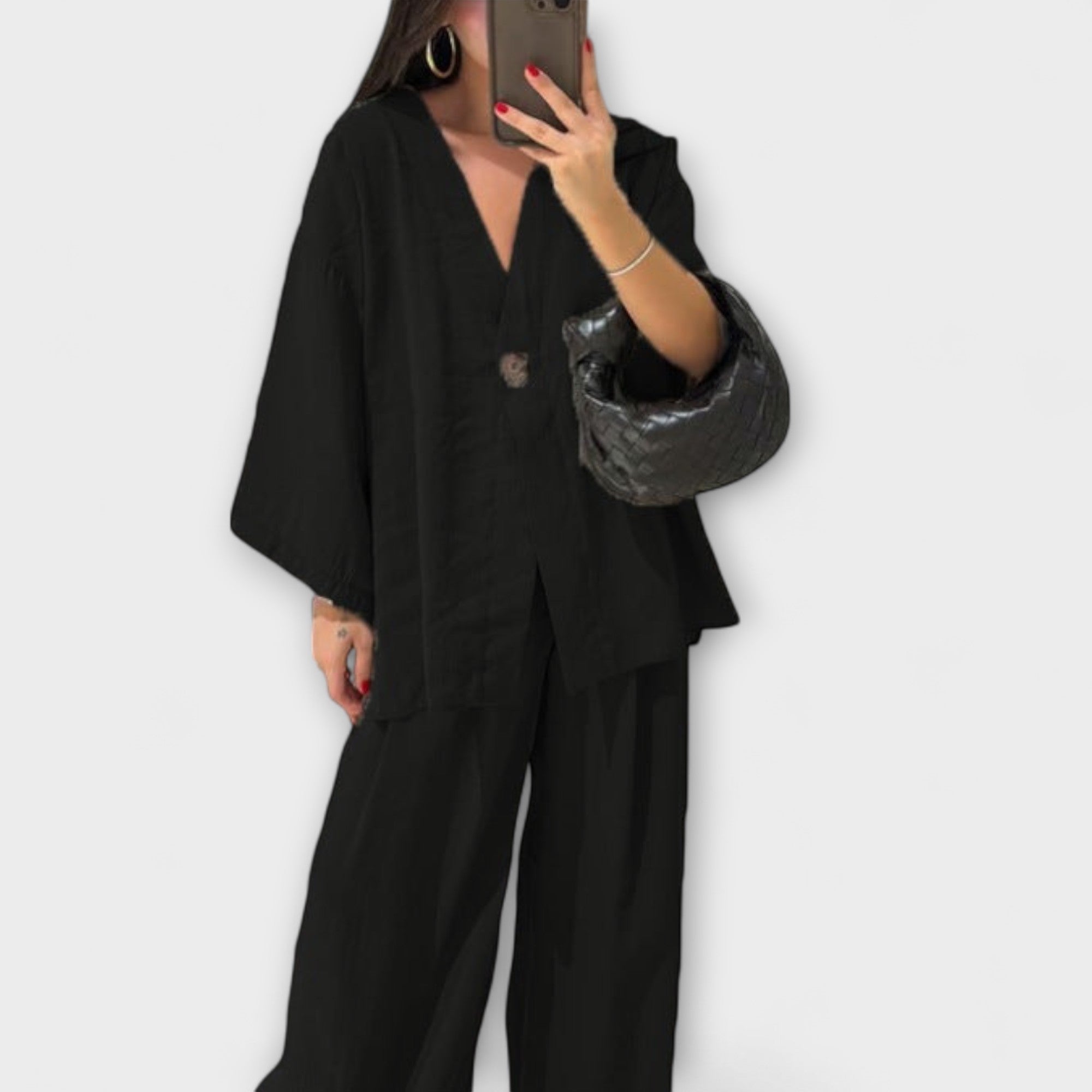 Освена - Casual V-образно деколте топ и панталон