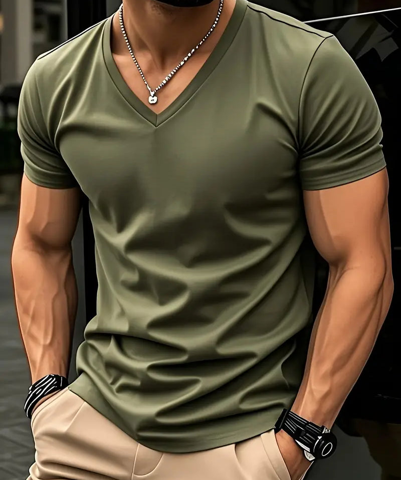 Валвел - Тениска с къс ръкав и V-образно деколте