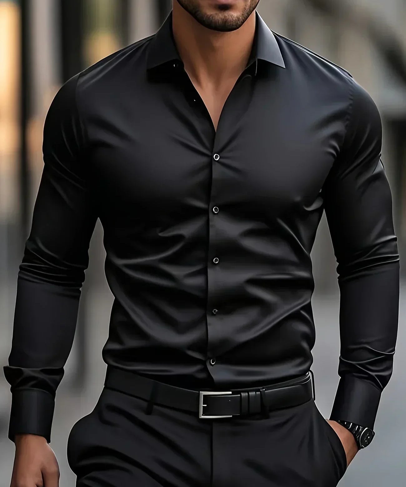 Валрил - Елегантна вталена риза с дълъг ръкав