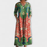 Екатерина - Макси рокля с винтидж флорален мотив