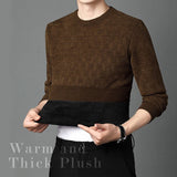 Златвел - Мъжки пуловер с принт и кръгло яка