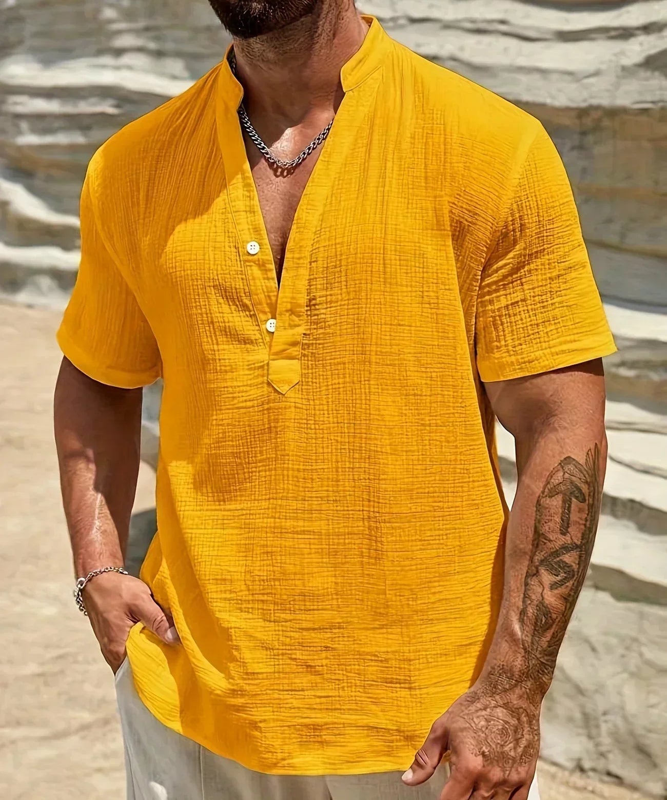 Богпре -Лятна риза с V-образно деколте