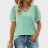 Селмира - Топ с V-образно деколте и прозрачни ръкави