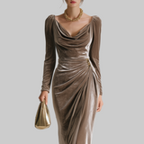 Грета – Миди рокля от велур