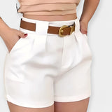 Валерина - Високи Средни Плисирни Шорти