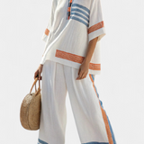 Тамара - Комплект от раирани панталони и тениска