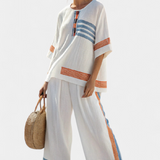 Тамара - Комплект от раирани панталони и тениска