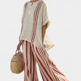 Стания - Комплект от раирани панталони и тениска