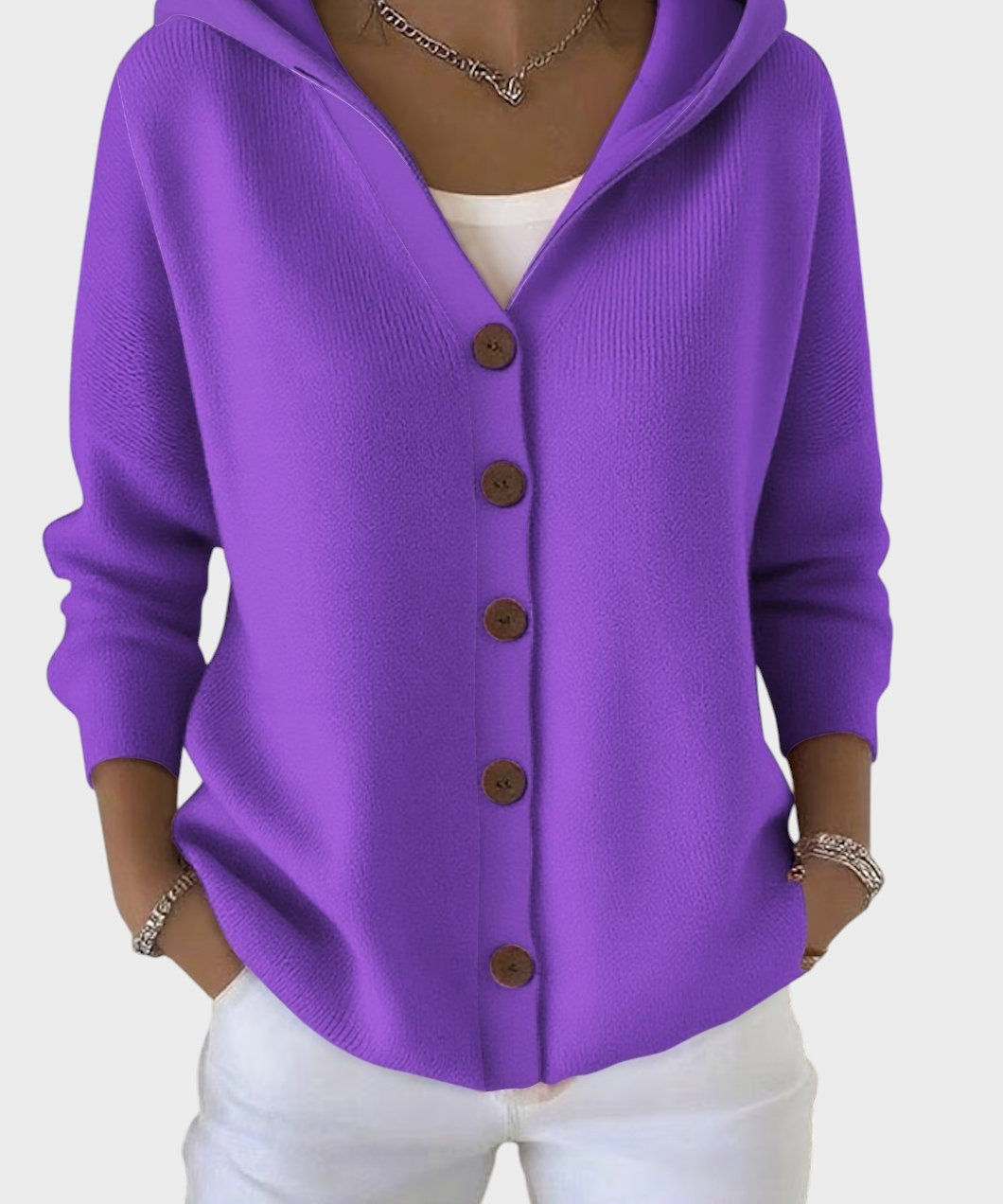 Юрия - Елегантно плетено яке с дълъг ръкав