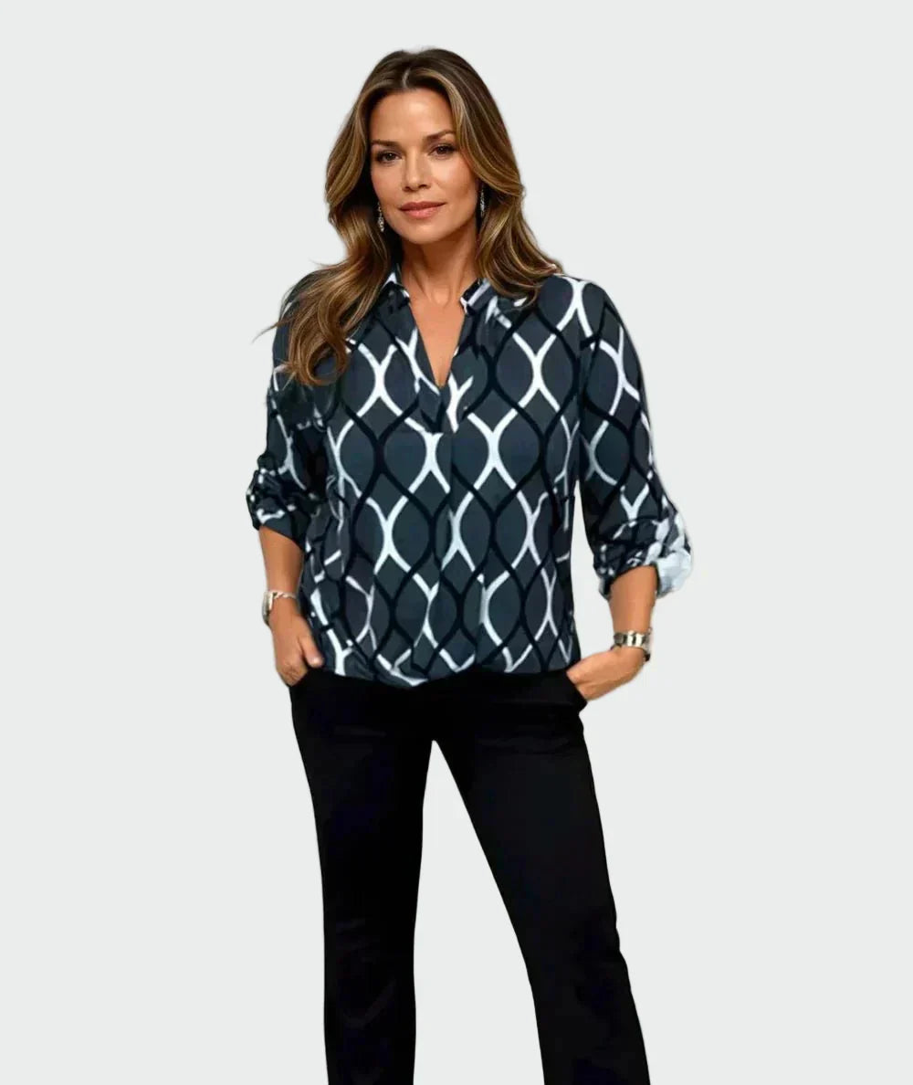 Алиса - риза с дълги ръкави и елегантен десен