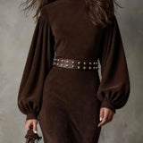 Грация - Миди рокля от винтидж велур