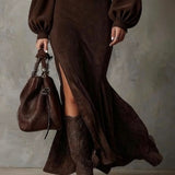 Грация - Миди рокля от винтидж велур