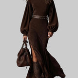 Грация - Миди рокля от винтидж велур