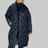 Виола – Обратимо стегнато палто с леопардова подплата