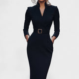 Денира - Елегантна рокля с колан