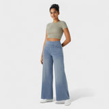 Баляна - Дънкови панталони с широк крачол