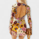 Мирина - Рокля с 3D флорален мотив