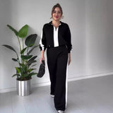 Яселина - Женски горнища с цип и ревера ＆ Панталони комплект от 2 части