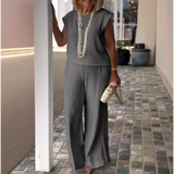 Шелмира - Дамски топ и панталон без ръкави от памук и лен