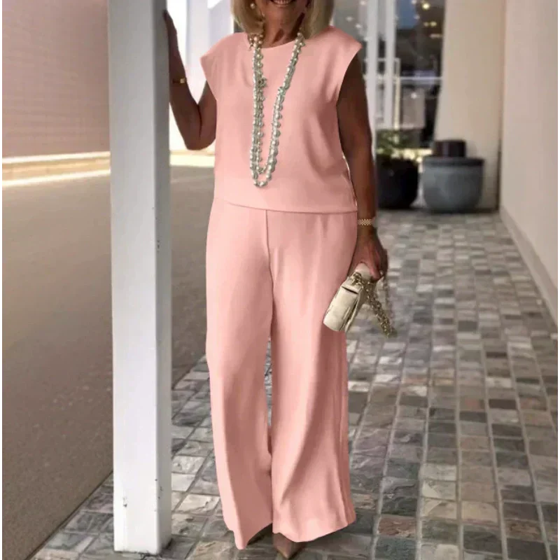 Шелмира - Дамски топ и панталон без ръкави от памук и лен