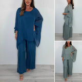 Явелия - Комплект шифонен топ и свободни панталони за жени