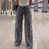 Челмира - Модерни дънки от деним с дантелени кръпки