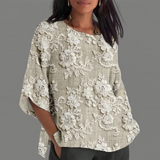 Златар - 3/4 ръкав 3D цветен печат свободен топ