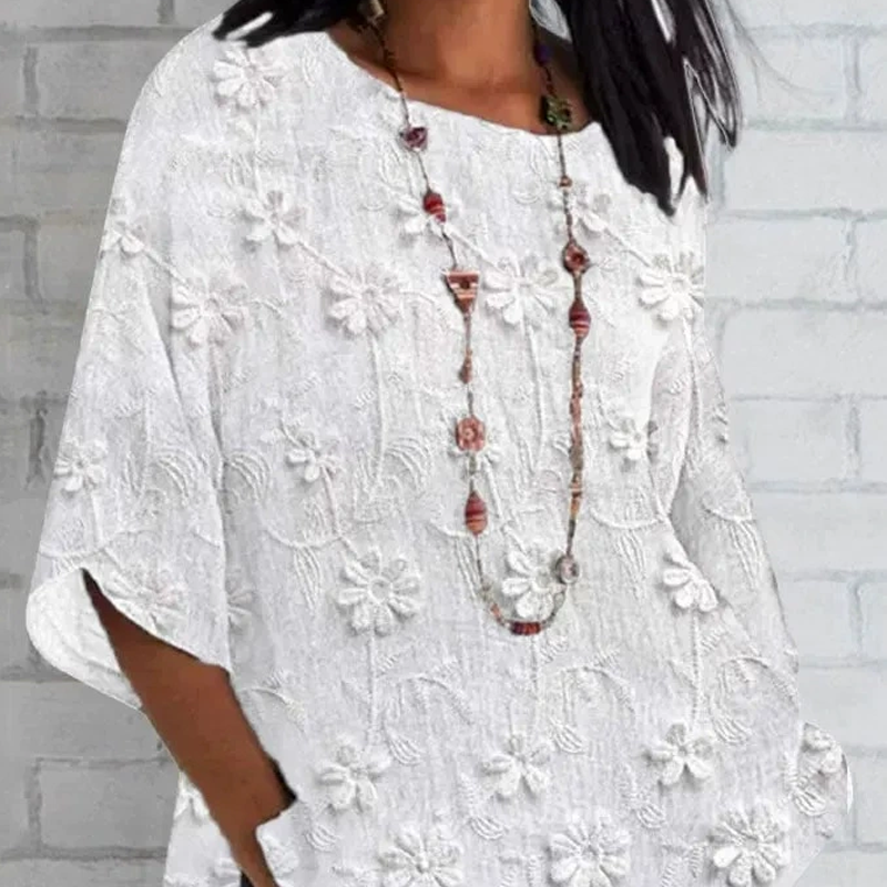 Златар - 3/4 ръкав 3D цветен печат свободен топ