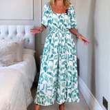 Ивавел - Дамска плавна макси рокля с квадратно деколте