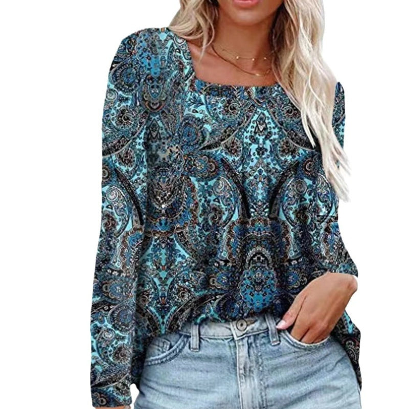 Златлев - Дамска туника с флорален принт и плисета