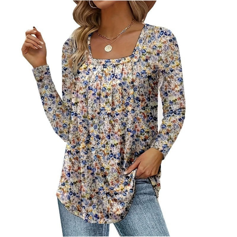 Златлев - Дамска туника с флорален принт и плисета